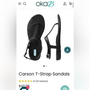 Oka-B Carson T-strap sandals in Licorice, size 8